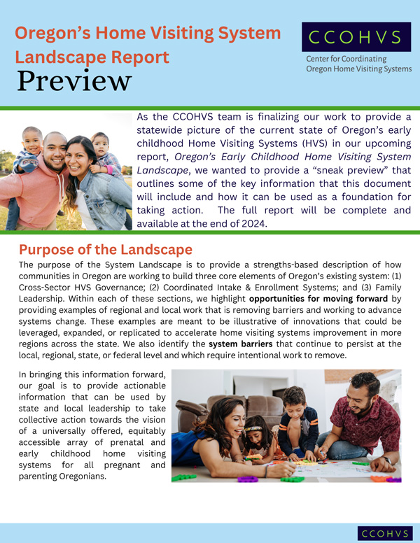 Oregon's Home Visiting System Landscape Report